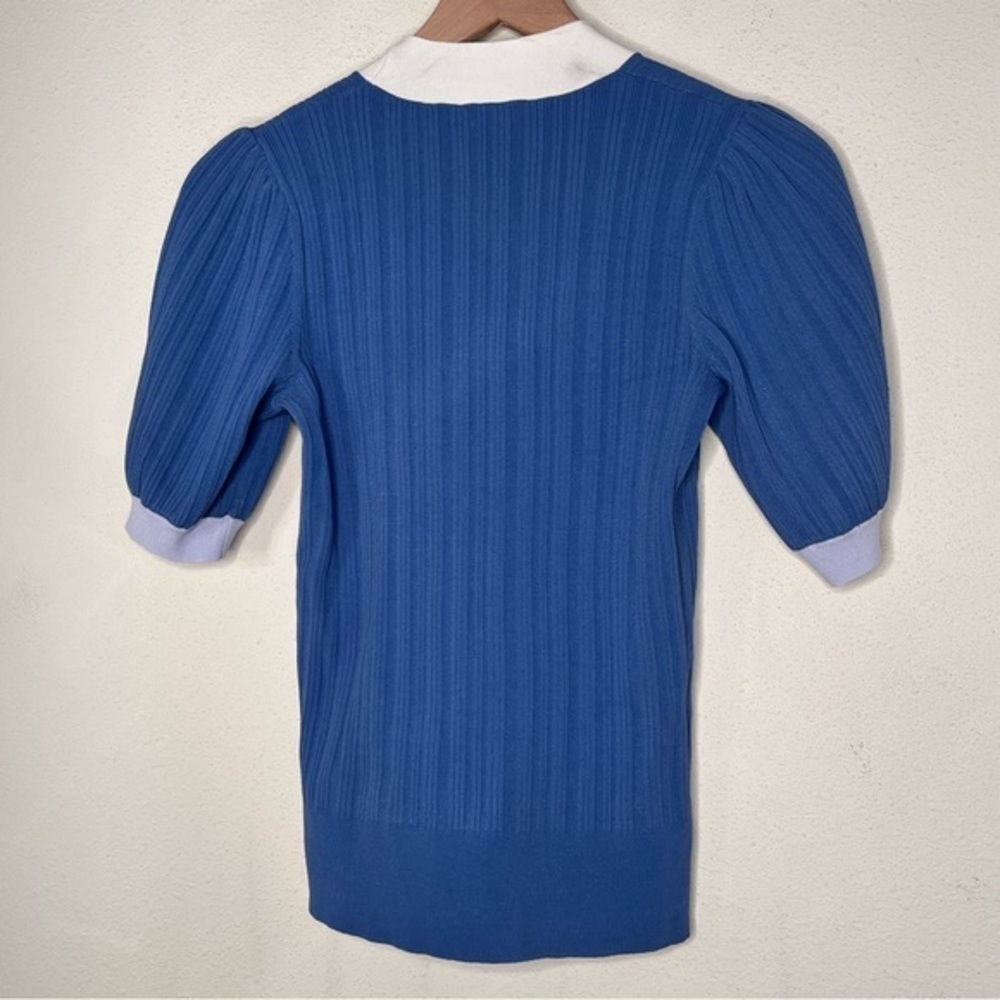 Kate Spade Colorblock Bow-neck Sweater, Deep Cornflower, size S, NWT - Picture 5 of 7